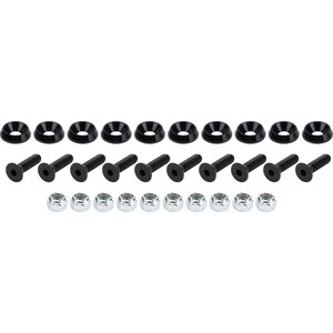 Allstar Performance - 18629 - Countersunk Bolts 1/4in w/ 3/4in Washer Blk 10pk