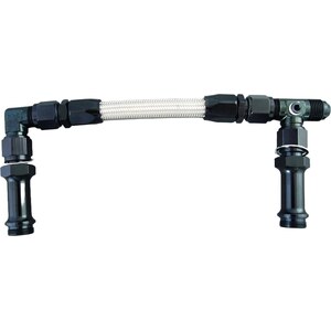 Fragola - 920002-BL - #6 Fuel Line Kit 7/8-20 Dual Inlet 4150 Black