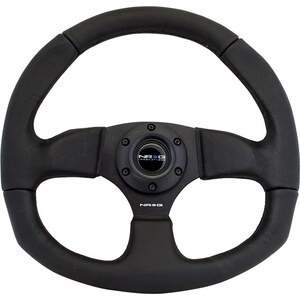 NRG Innovation - RST-009R - Steering Wheel 350mm 3in Dish Black Leather