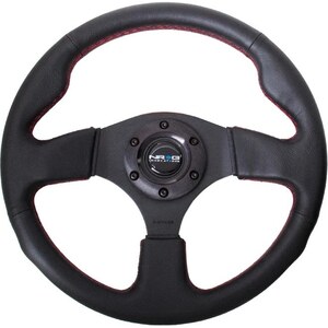 NRG Innovation - RST-012R-RS - Steering Wheel 320mm Flt Bottom Black Leather
