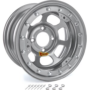 Aero Race Wheels - 33-074520S - 13x7 2in. 4.50 Silver Beadlock Wheel
