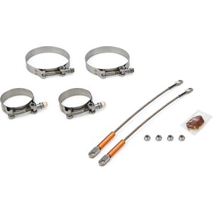 Drag Race Solutions - 0010-2375-4000 - 10in Premium Tether Set 2.375 Pri/4.000 Clamp