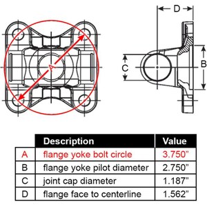 Dana - Spicer - 3-2-119 - Driveshaft Flange Yoke