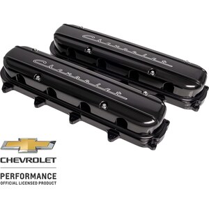 Billet Specialties - P95585 - Valve Covers Gen V LT Chevrolet Script Black