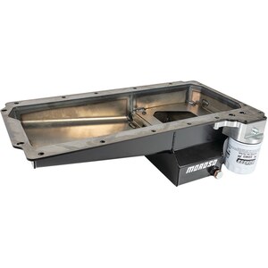 Moroso - 20143 - GM LS Oil Pan w/Billet Oil Filter Adapter 7qts.