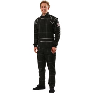 Crow Enterprizes - 30024 - Driving Suit Large Black MultiLayer 1-Piece Nomex