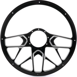 Billet Specialties - BC34107 - Steering Wheel 1/2 Wrap 15.5in Redline Black