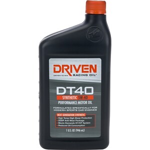 Driven Racing Oil - 02406 - DT40 5w40 Synthetic Oil 1 Qt Bottle