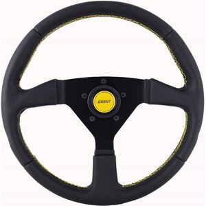 Grant - 627 - Steering Wheel 13.75in Wrapped w/Yellow