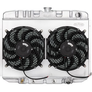 Cold Case Radiators - FOM587AK - 67-70 Mustang Radiator AT 24in Dual 12in Fans 25.5in