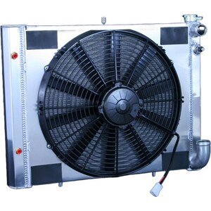 Dewitts Radiator - 32-6139063A - Radiator C2 Corvette LS Swap w/Fans 27.5in