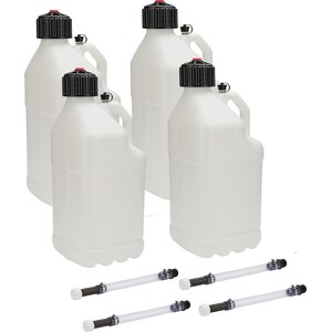 Allstar Performance - ALL40120-4 - Utility Jug 5 Gal w/ Filler Hose Clear 4pk