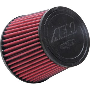 AEM - AEM-21-2073DK - Air Filter Element - Clamp-On - Conical - 6.438 in Base - 5 in Top Diameter - 5 in Tall - 5 in Flange - Synthetic - Red - Universal