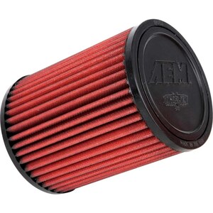 AEM - AEM-21-2036DK - Air Filter Element - DryFlow - Clamp-On - Round - 5 in Diameter - 6.5 in Tall - 3 in Flange - Synthetic - Red - Universal