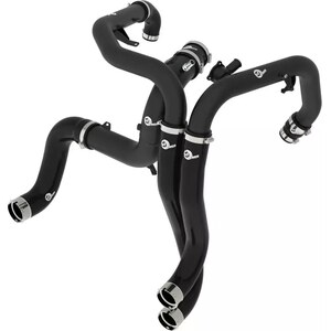 AFE Power - 46-20754-B - Intercooler Pipe - Aluminum - Black Powder Coat - Turbocharger to Intercooler - Ford EcoBoost V6 - Ford Midsize SUV 2022-25