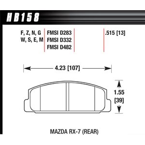 Hawk -  - Street Brake Pads Rear Mazda RX-7 HPS