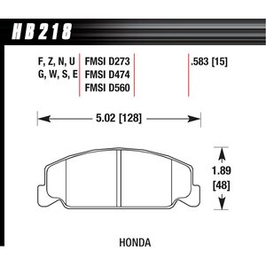 Hawk -  - Brake Pad Front Honda Blue Compound