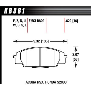 Hawk -  - Street Brake Pads Front RSX / S2000 HP Plus