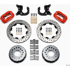 Wilwood - 140-2118-DR - P/S Rear Disc Kit New Big Ford Drilled Red