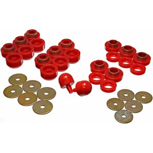 Energy Suspension - 2.4107R - Body Mount Bushings Jeep Red