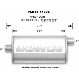 Magnaflow - 11224 - Stainless Muffler 2in Center In / Offset Out