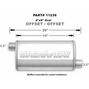 Magnaflow - 11236 - Stainless Muffler 2.5in Offset In/Out