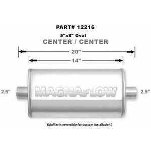 Magnaflow - 12216 - Stainless Muffler 2.5in Center In / Out