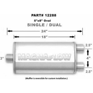 Magnaflow - 12288 - Stainless Muffler 3in Inlet/Dual 2.5in Out