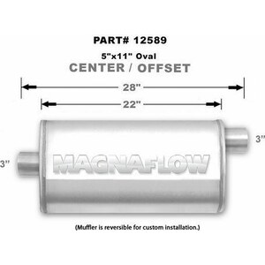 Magnaflow - 12589 - Stainless Muffler 3in Center In / Offset Out