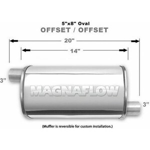 Magnaflow - 14239 - Stainless Muffler 3in Offset In/Offset Out