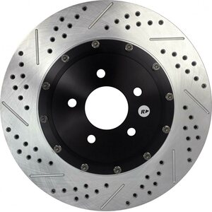 Baer Brakes - 2261031 - Brake Rotor - EradiSpeed + - Front - Directional / Drilled / Slotted - 14.000 in OD - 2 Piece - Iron - Zinc Plated - Ford Mustang 2007-12