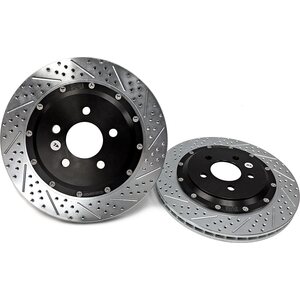 Baer Brakes - 2262023 - Brake Rotor - EradiSpeed + - Rear - Directional / Drilled / Slotted - 13.000 in OD - 2 Piece - Iron - Zinc Plated - Ford Mustang 2015-16
