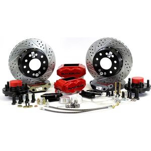 Baer Brakes - 4301432R - Brake System - SS4 Plus - Front - 4 Piston Caliper - 11.000 in Drilled / Slotted - 2 Piece Rotor - Aluminum - Red - GM A-Body / F-Body / X-Body