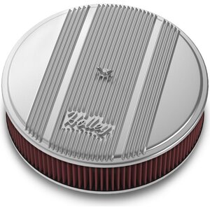 Holley - 120-151 - 14x3 Die Cast Finned Alm Air Cleaner  Polished
