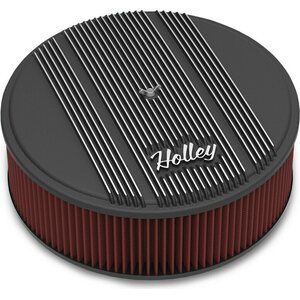 Holley - 120-157 - 14x4 Die Cast Finned Alm Air Cleaner  Black