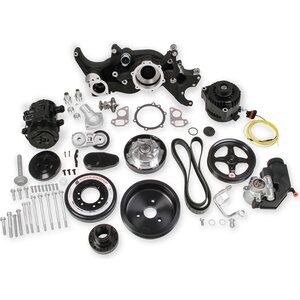 Holley - 20-180BK - GM LS Mid Mount Complete Accessory Kit - Black