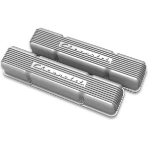 Holley - 241-106 - SBC Valve Covers Finned Vintage Series Natural