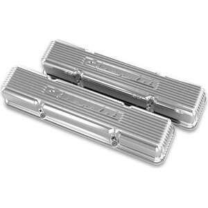 Holley - 241-107 - SBC Valve Covers Finned Vintage Series Polished