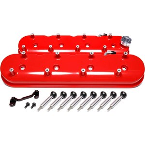 Holley - 241-113 - GM LS Tall Valve Cover Set - Gloss Red