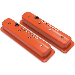 Holley - 241-293 - SBC Muscle Car Valve Covers w/Holes Orange