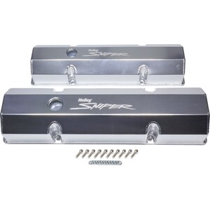 Holley - 890010 - Sniper Fabricated Valve Covers  SBC Tall