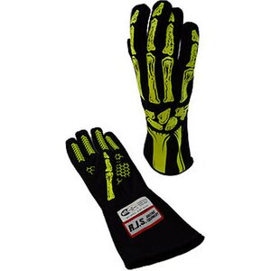 RJS Safety - 600090150 - Single Layer Yellow Skeleton Gloves Large