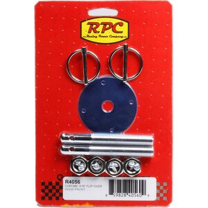 RPC - R4056 - Chrome 3/16In Flip-Over Hood Pin Kit - Steel