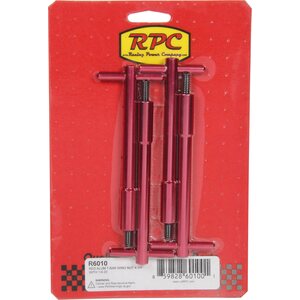 RPC - R6010 - Red Aluminum T-Bar Wing Nut 4-3/4In  With 1/4-20