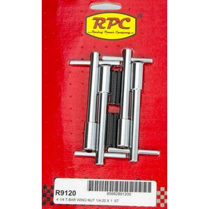 RPC - R9120 - 4-1/4in Chrome Wing Nuts 1 1/4in-20  4pk