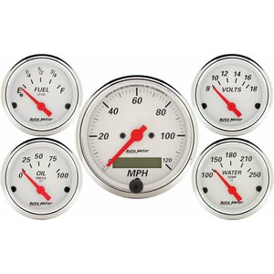 AutoMeter - 1302 - Arctic White Gauge Kit W/Red Pointer