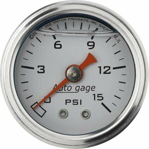 AutoMeter - 2175 - 1-1/2in Pressure Gauge 0-15psi- White