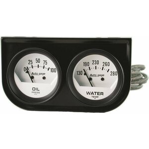AutoMeter - 2323 - 2-1/16in Oil/Water Short Sweep Console