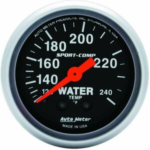 AutoMeter - 3333 - 2-1/16in Sport-Comp Water Temp.Gauge 120-240