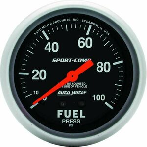 AutoMeter - 3412 - 0-100 Fuel Press Gauge